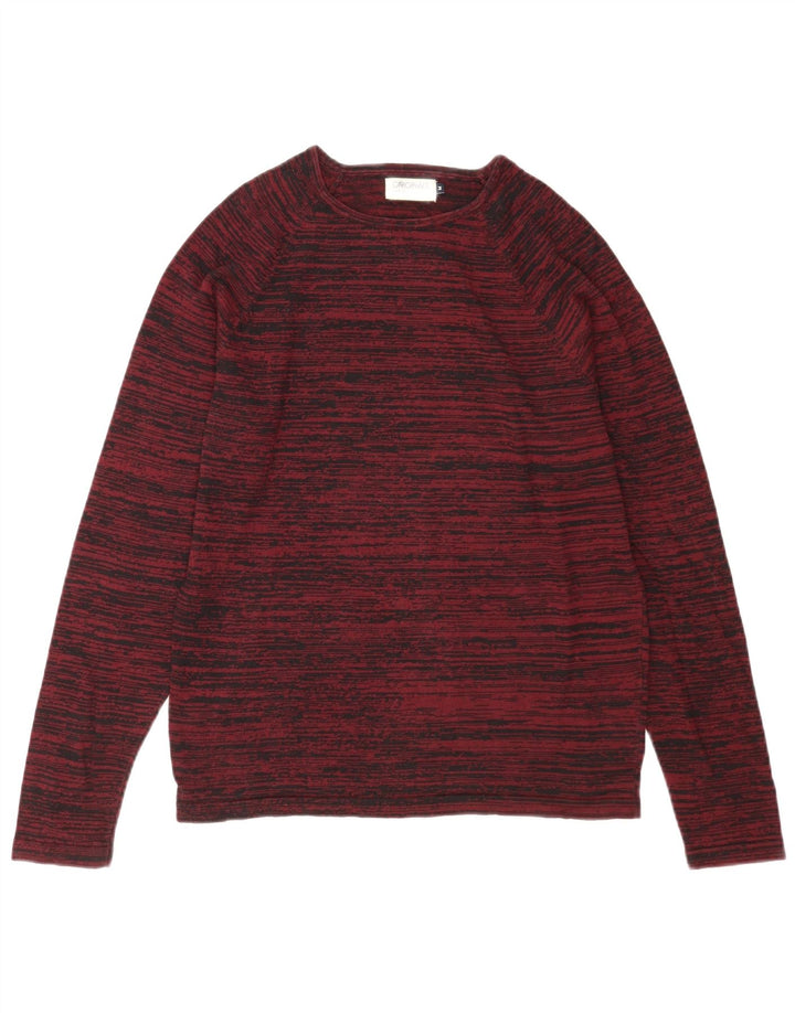 Męski sweter Jack & Jones z okrągłym dekoltem, średnie bordowe paski