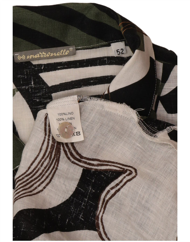 Damska koszula z krótkim rękawem Marronetto w abstrakcyjny wzór IT 52 2XL Zielona pościel