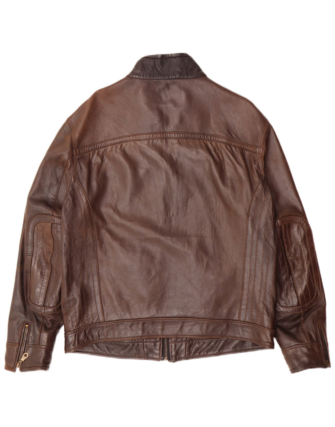 Męska kurtka skórzana VINTAGE UK 38 Średni brąz