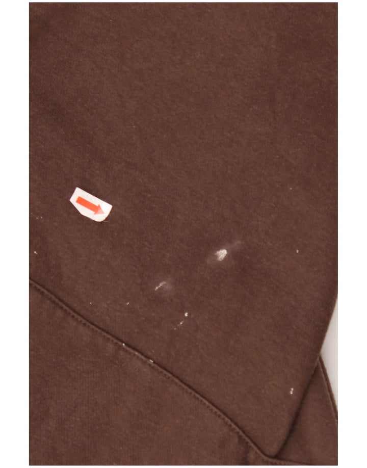 NIKE Mens Hoodie Jumper Medium Brown Cotton