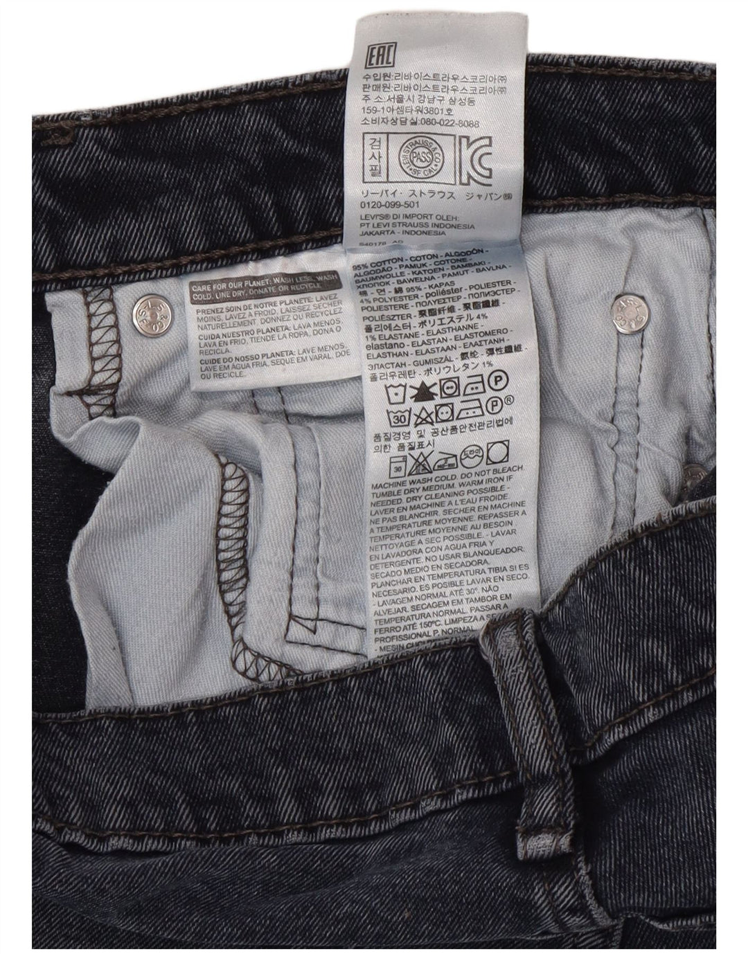 Męskie jeansy Levi's Slim W34 L30 Granatowa bawełna