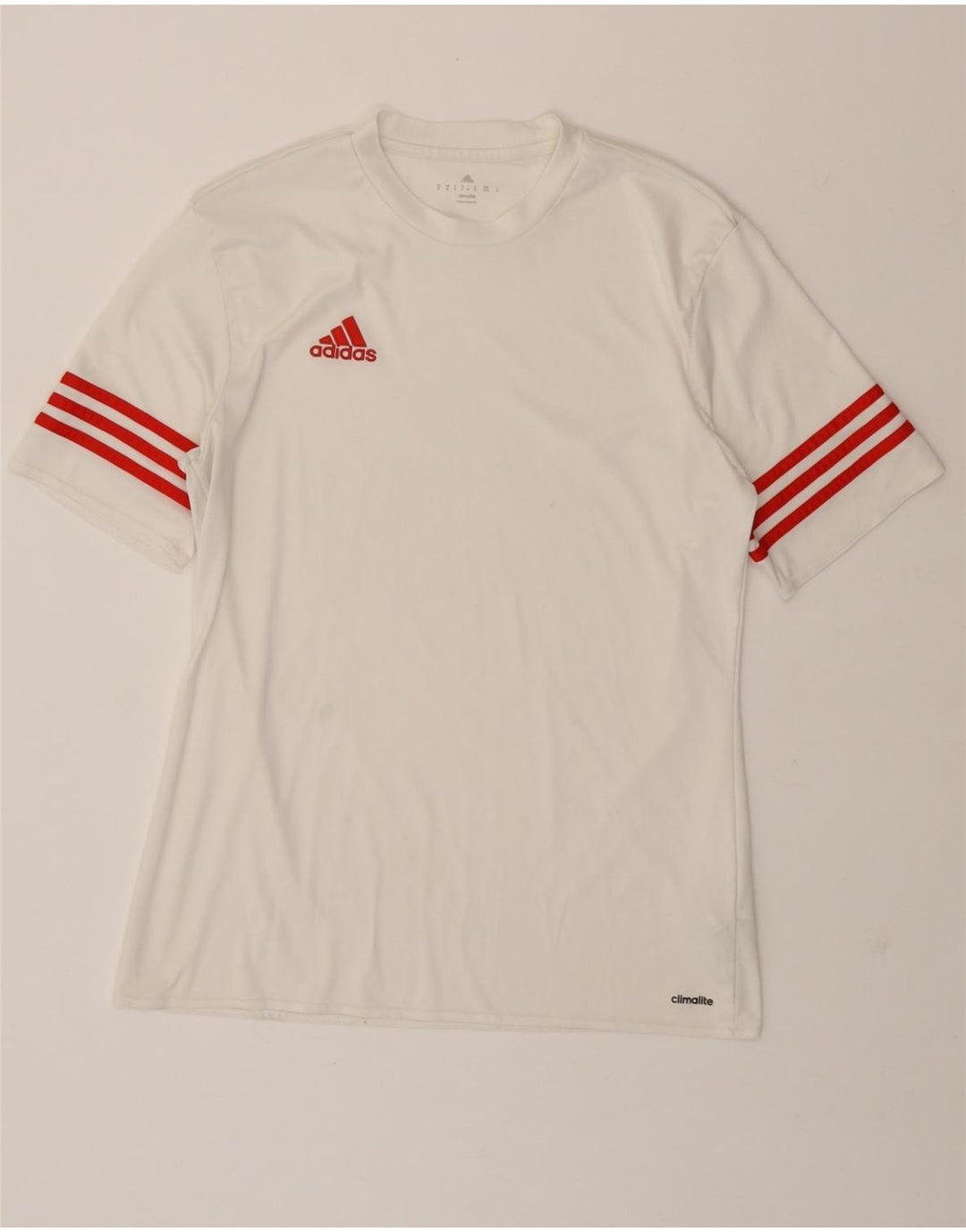 ADIDAS Mens Climalite T-Shirt Top Medium White Polyester Vintage Adidas and Second-Hand Adidas from Messina Hembry 
