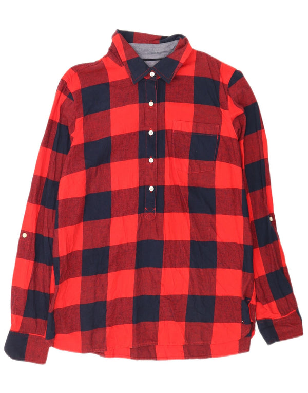 Damska koszula flanelowa Tommy Hilfiger z pulowerem UK 14, średnia czerwona kratka
