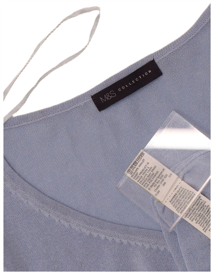 Marks & Spencer Damski top z długim rękawem UK 8 Small Blue Wiskoza