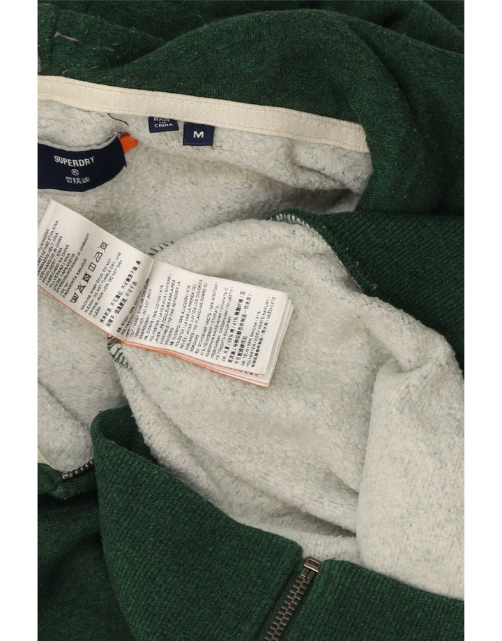 Męski sweter z kapturem i zamkiem Superdry, średniozielony, bawełniany