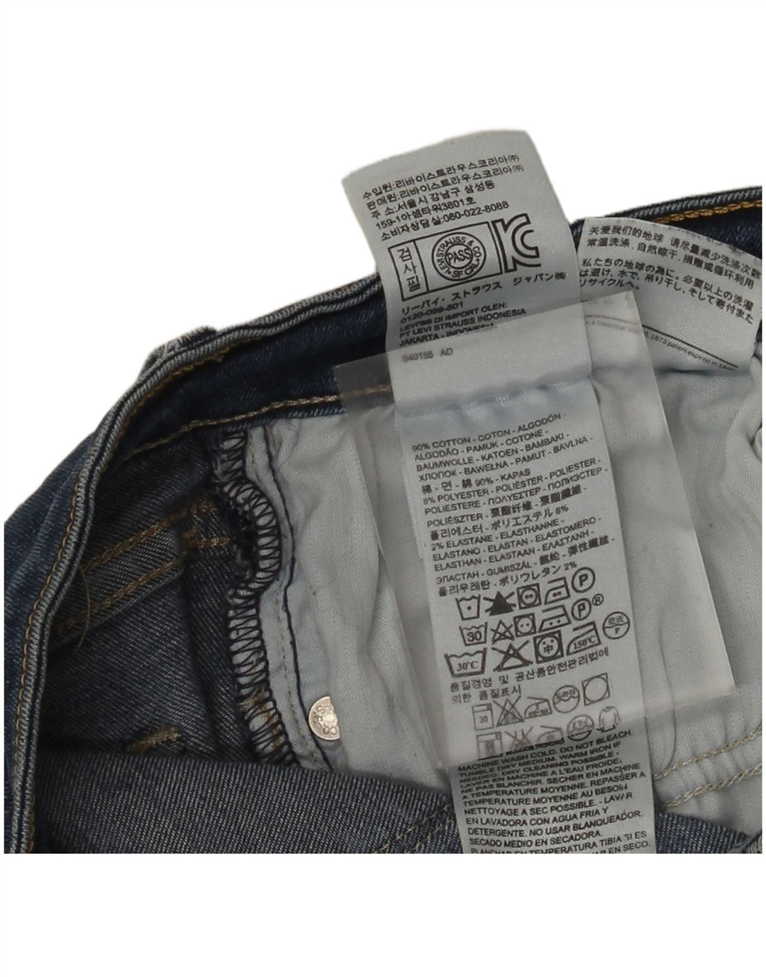 Damskie jeansy Levi's Slim W32 L32 Granatowa bawełna