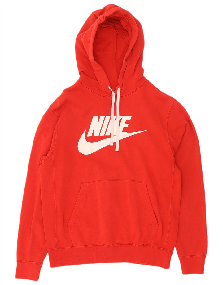 Damski sweter z kapturem Nike z grafiką, duży, czerwony, bawełniany