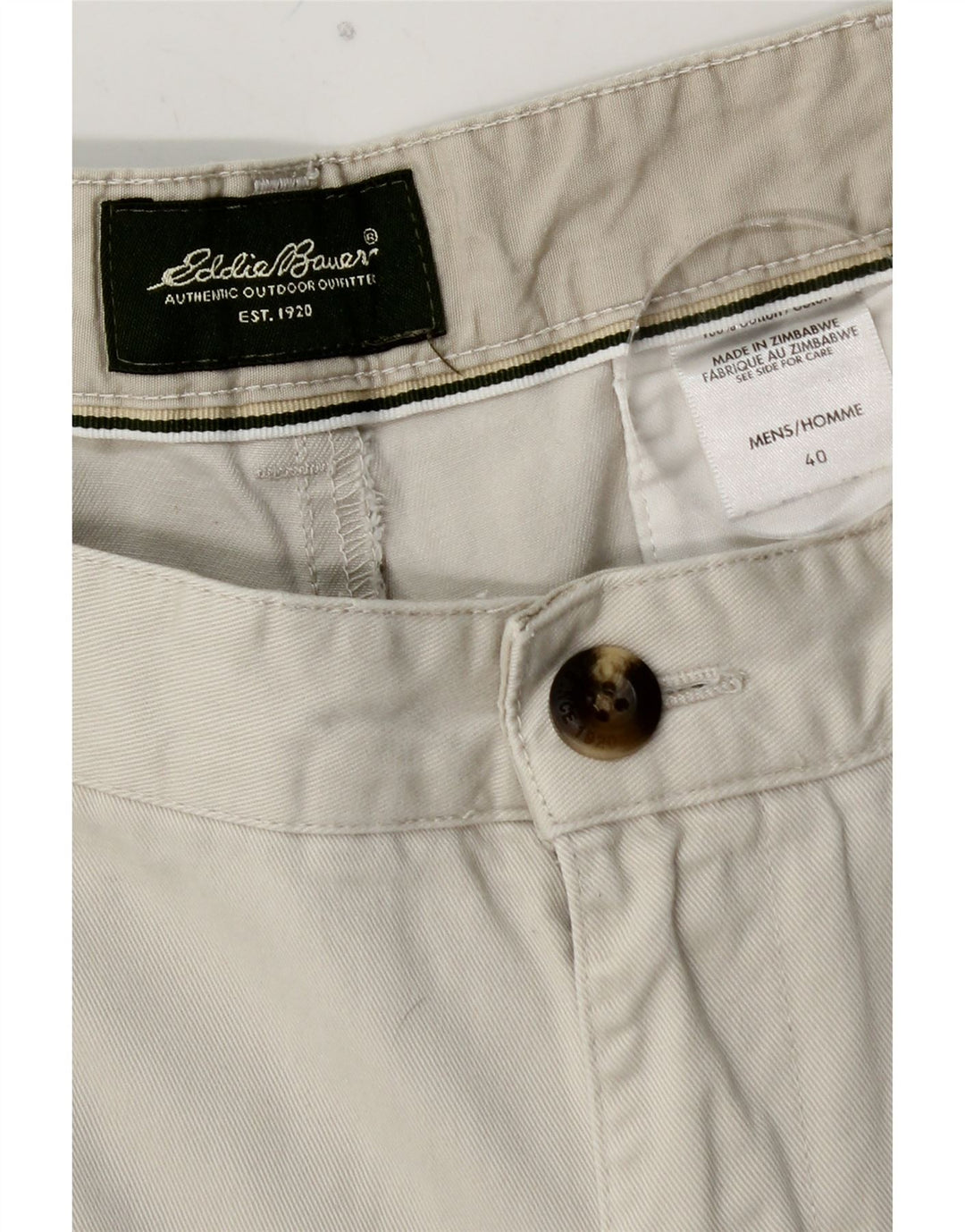 Męskie spodenki chino EDDIE BAUER W40 XL, biała bawełna