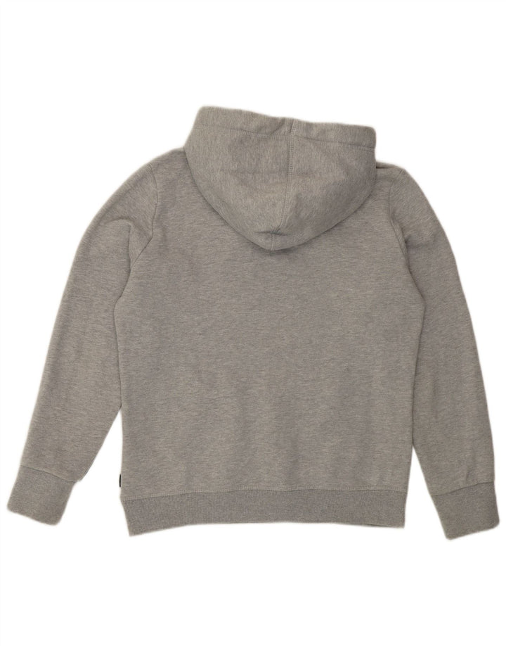 SUPERDRY Womens Graphic Hoodie Jumper UK 12 Medium Grey Cotton Vintage Superdry and Second-Hand Superdry from Messina Hembry 