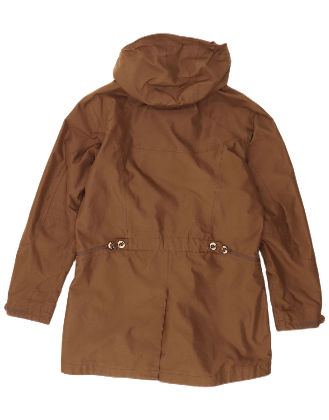Damska kurtka wiatrówka z kapturem Jack Wolfskin UK 16, duży, brązowy poliester