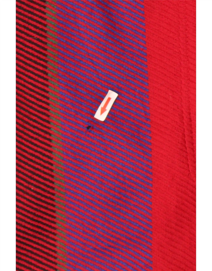 Damski płaszcz oversize Roccobarocco UK 10 w małe czerwone paski, wełniany