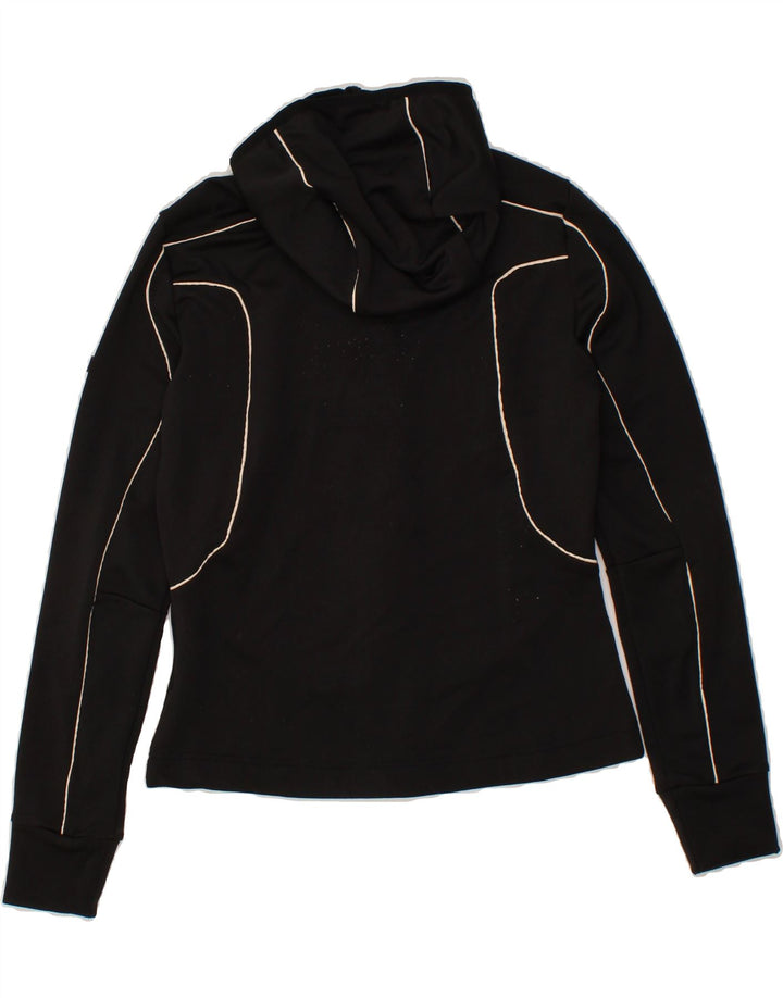 FILA Womens Zip Hoodie Sweater UK 14 Medium Black Polyester Vintage Fila and Second-Hand Fila from Messina Hembry 