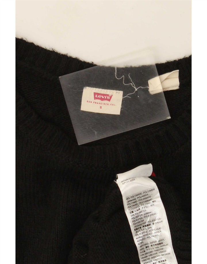 Damski sweter Levi's z dekoltem w łódkę UK 10, mały, czarny poliamid