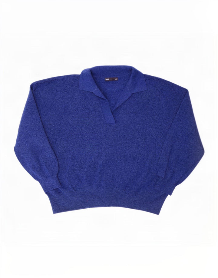 Marks & Spencer Męski sweter polo XL, niebieski, poliester