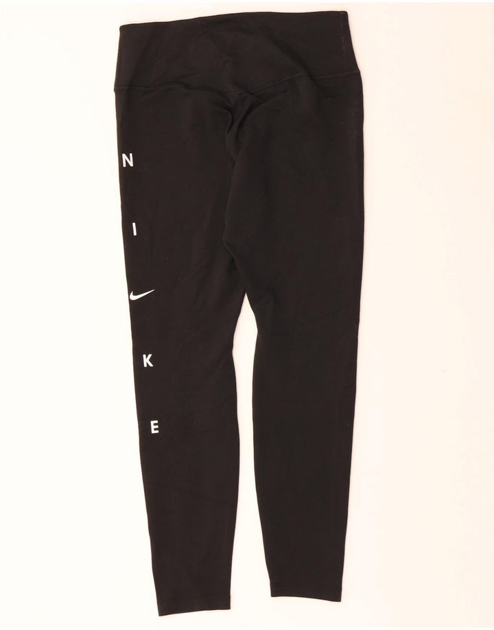 Damskie legginsy NIKE Dri Fit Graphic Capri UK 12, średni czarny poliester