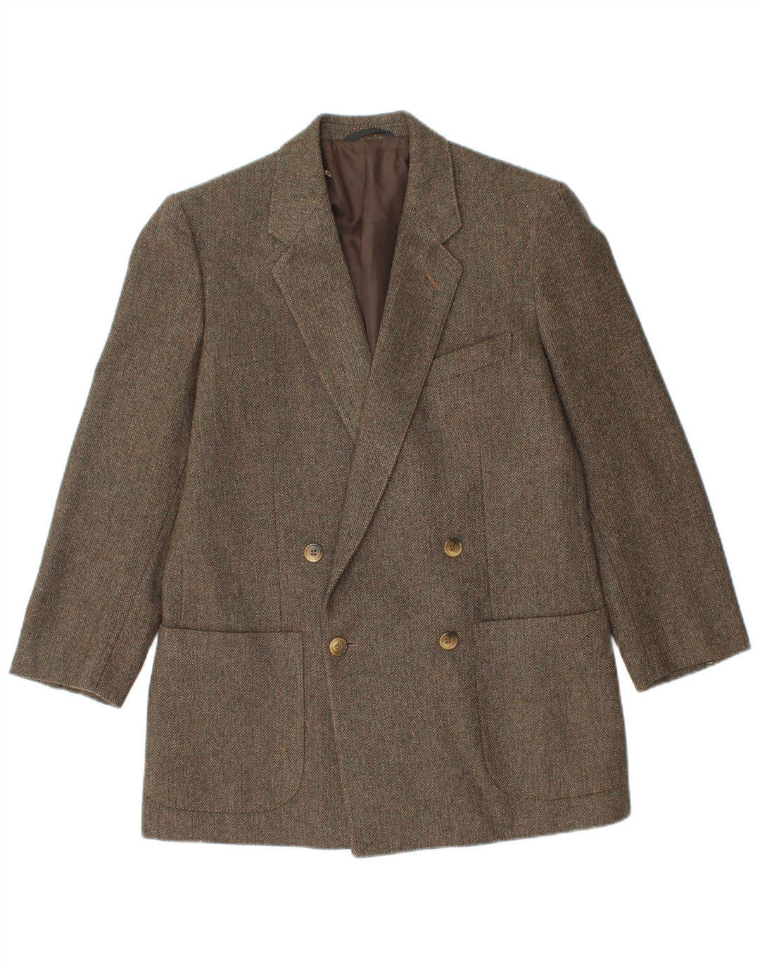 Męska marynarka z podwójnymi piersiami w stylu vintage IT 48 Średnia zielona jodełka