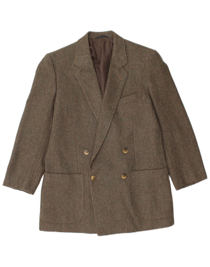 Męska marynarka z podwójnymi piersiami w stylu vintage IT 48 Średnia zielona jodełka