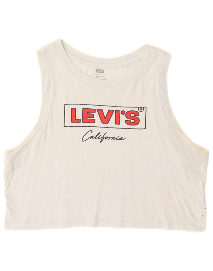 Damska kamizelka Levi's Crop Graphic UK 16, duża niebieska bawełna