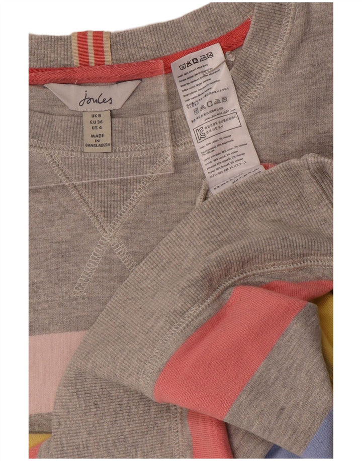 Damski sweter oversize Joules UK 8, mały, szary, bawełniany w paski
