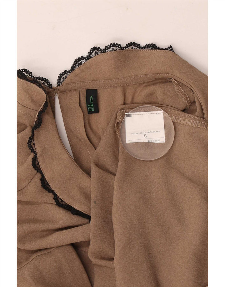 Bluzka damska Benetton Top UK 10 Small Beżowy Poliester