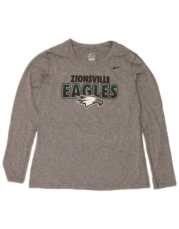 Męska koszulka z grafiką Nike Zionsville Eagles z długim rękawem, średnio szara, nakrapiana