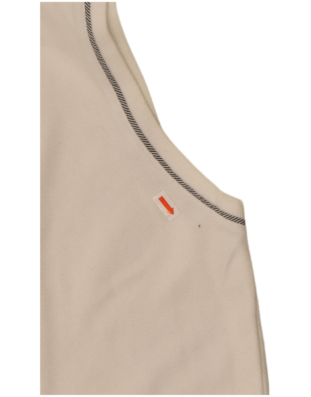 Damska koszulka polo bez rękawów IZOD UK 14, duża, biała bawełna