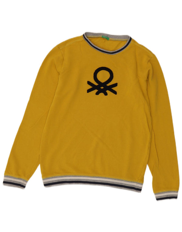 Chłopięcy sweter z okrągłym dekoltem Benetton 13-14 lat, 3XL, żółte paski