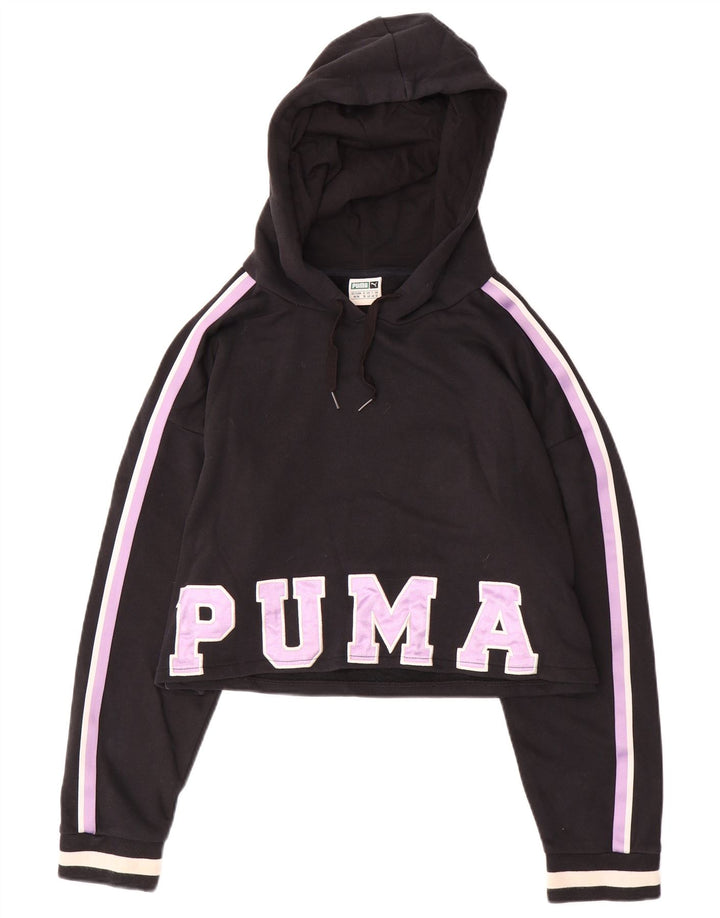 Damski sweter oversize z kapturem PUMA UK 12, średni czarny, blok kolorów