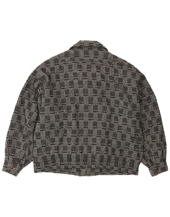 Męska kurtka bomberka VINTAGE IT 52 XL szara wełniana kratka