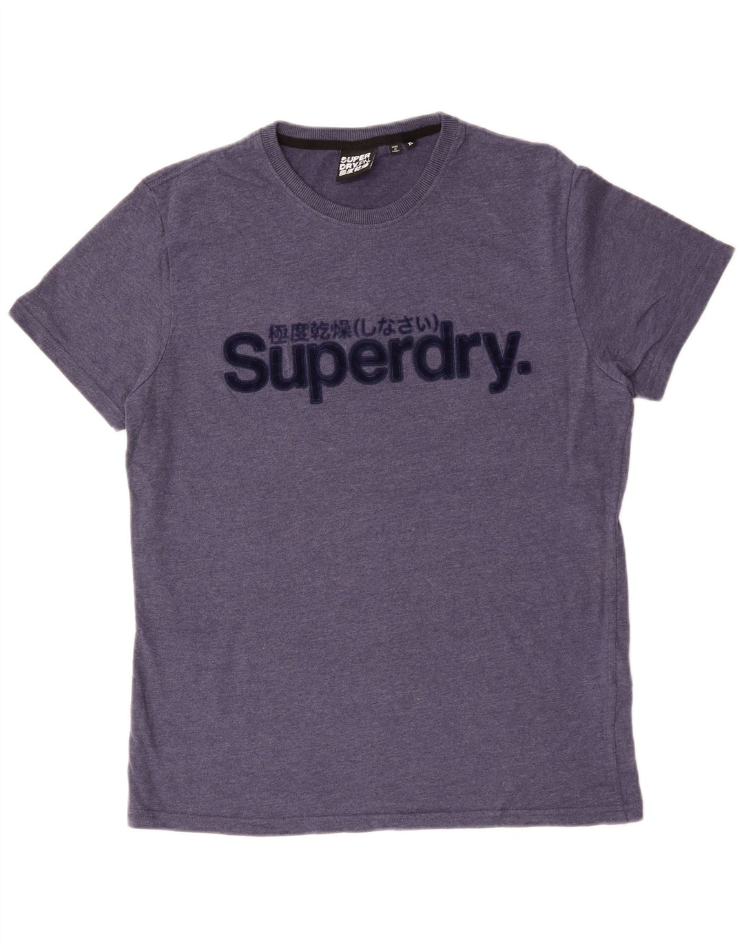 SUPERDRY Męski T-shirt z grafiką, góra XL, niebieska bawełna