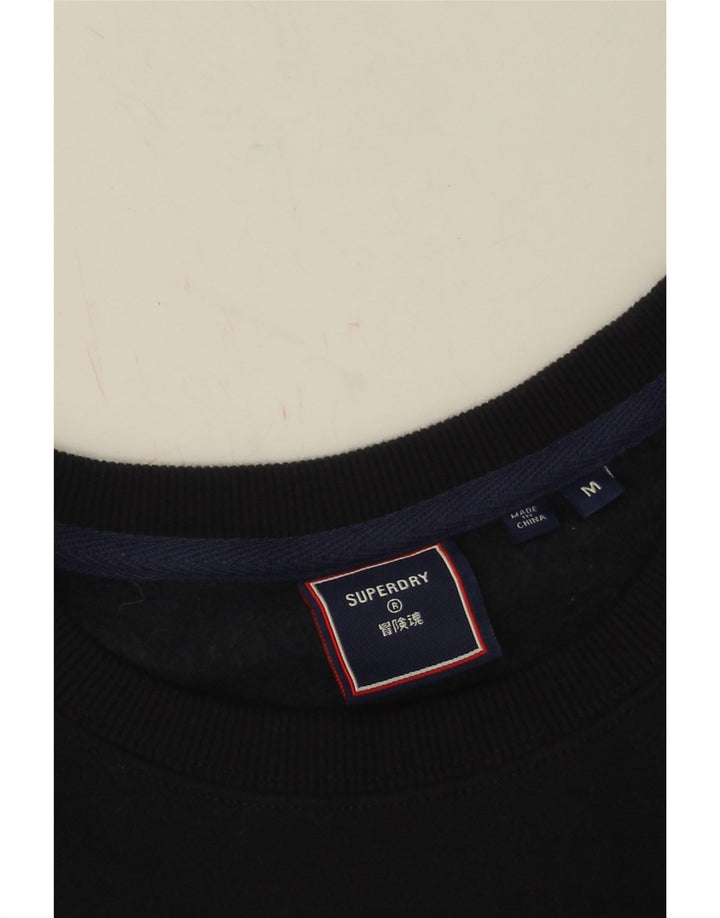 Męski sweter z grafiką Superdry, średni granatowy, bawełniany