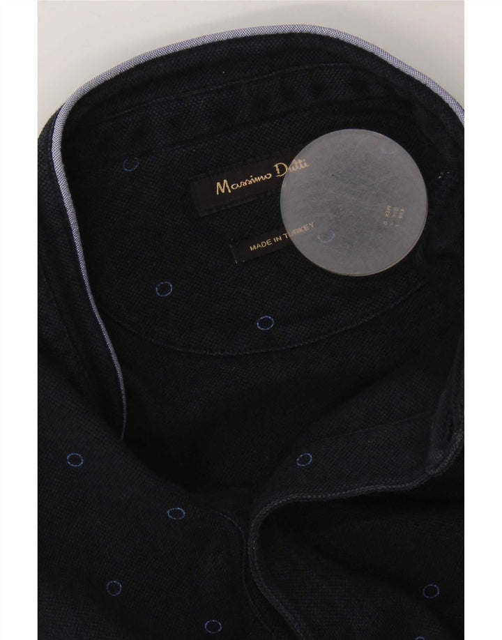 Męska koszulka polo Massimo Dutti, duża, granatowa w cętki