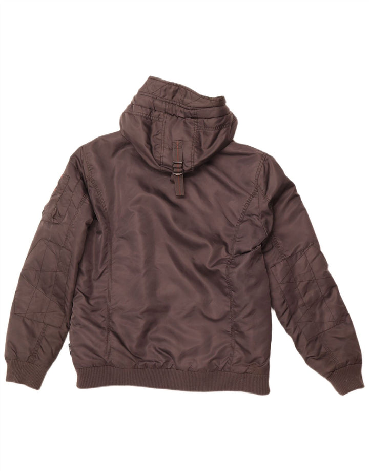 Męska kurtka bomberka z kapturem INDIGO UK 40, duża, szara, nylonowa