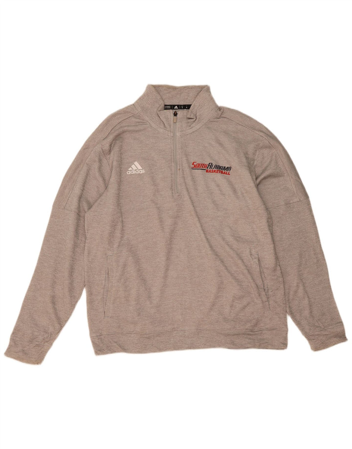 Męska bluza ADIDAS z grafiką i zamkiem błyskawicznym XL, szary poliester