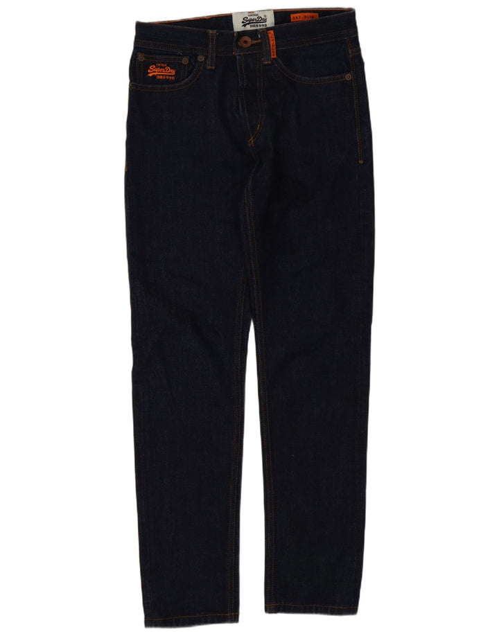 Damskie jeansy Superdry Slim W28 L30 Granatowe, bawełniane