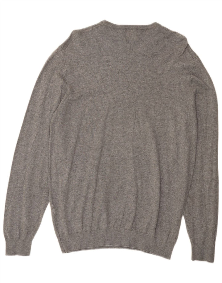 Męski sweter Zara z okrągłym dekoltem, średnioszara wiskoza
