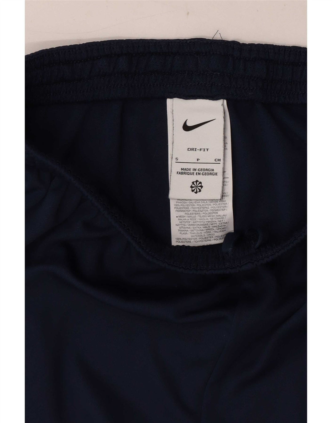 Męskie spodnie dresowe Nike Dri Fit, małe, granatowe, z poliestru w blokach kolorów