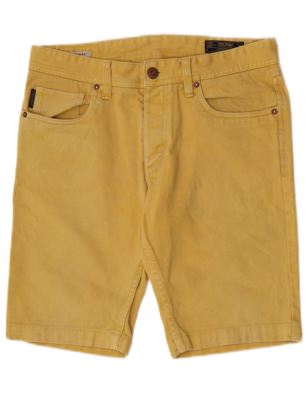 Męskie spodenki jeansowe Jack & Jones o regularnym kroju, średnie W32, żółta bawełna