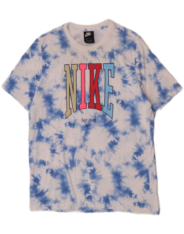 Męska koszulka z grafiką Nike, XL, niebieska, z bawełny Tie Dye