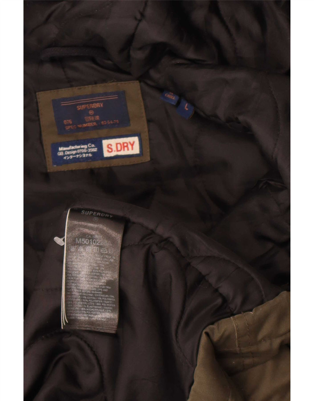 Męska kurtka parka z kapturem Superdry UK 40, duża, poliester khaki