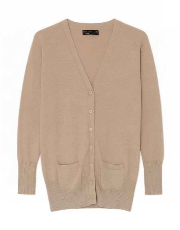 Sweter damski Zara Cardigan UK 10 Small Beżowy Bawełniany