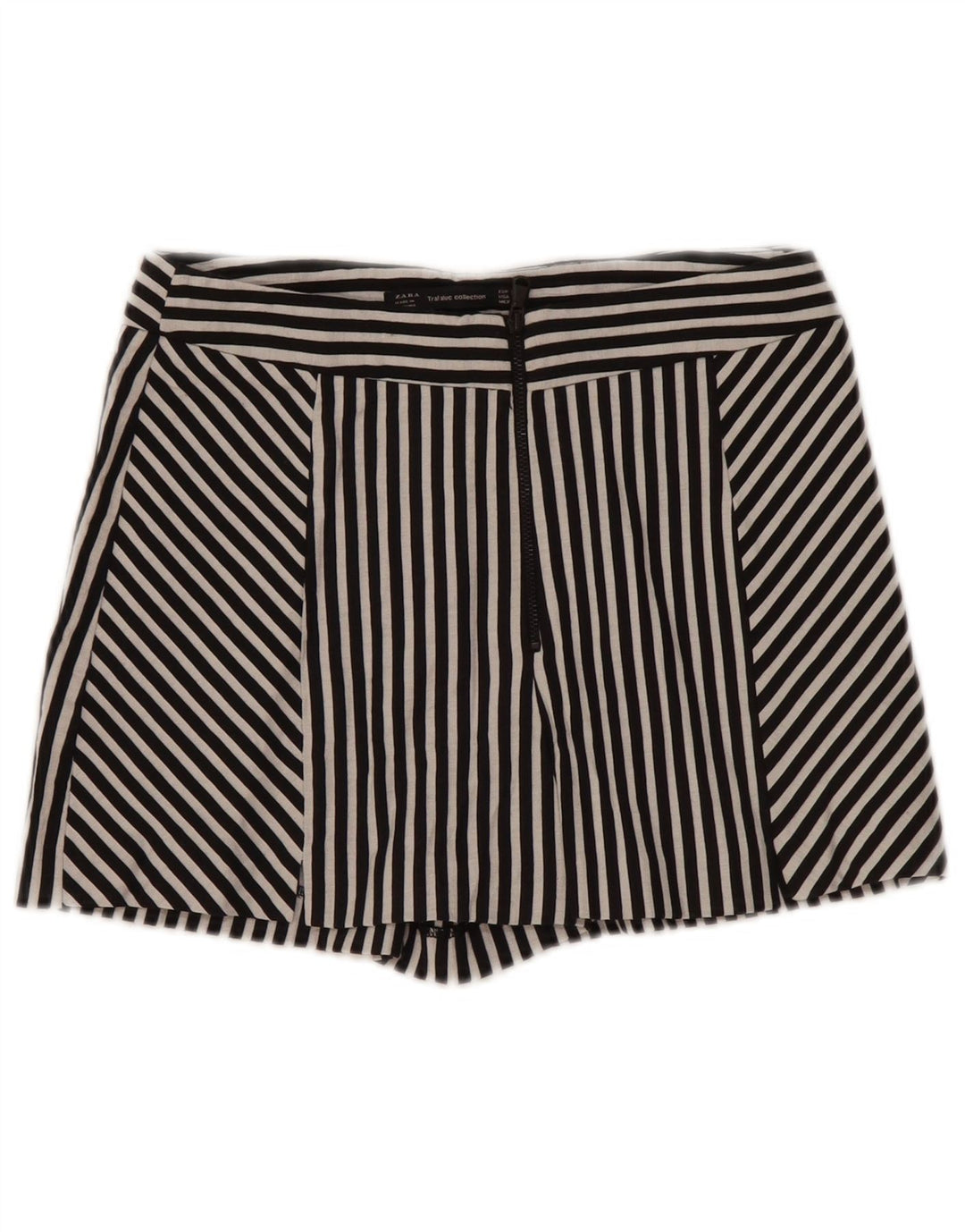 Skort damski Zara UK 4 XS, bawełniana w czarne paski