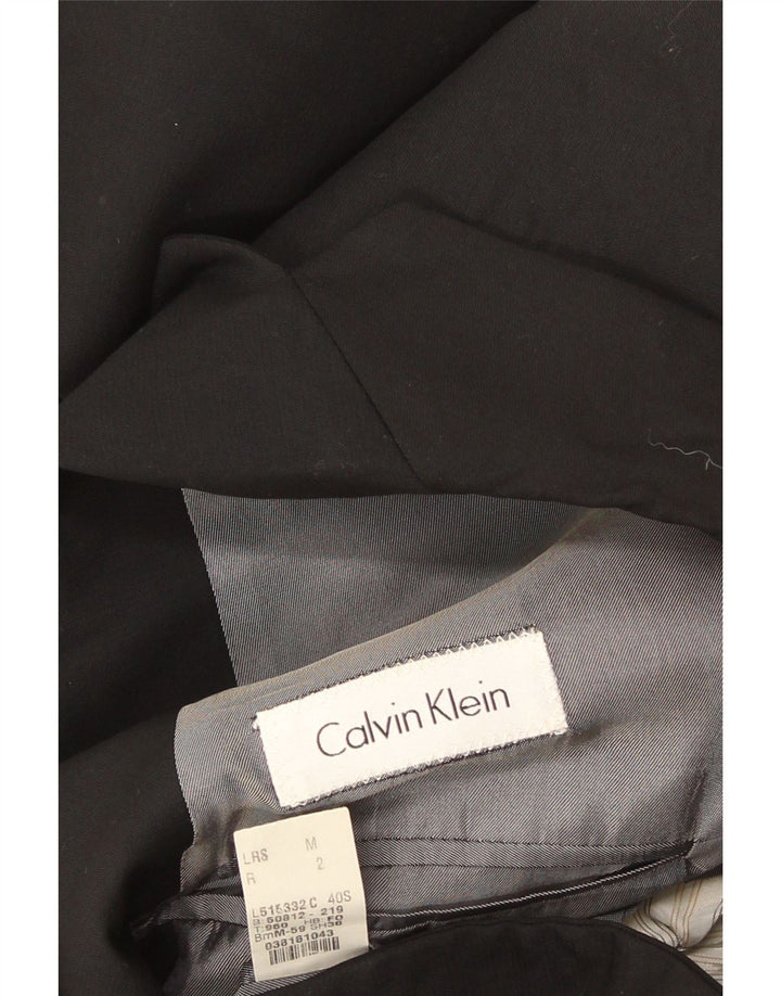 Męska marynarka zapinana na 3 guziki Calvin Klein UK 38 Średnia czarna wełna