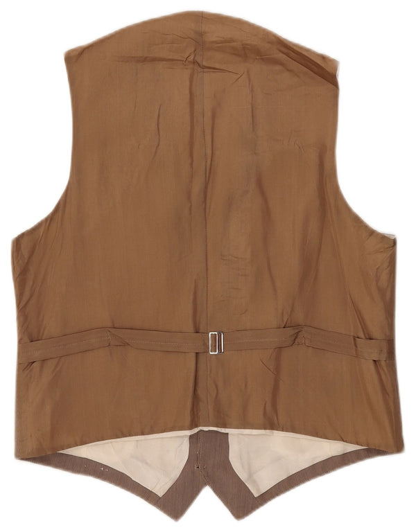 Kamizelka męska Vintage IT 52 w duże brązowe prążki