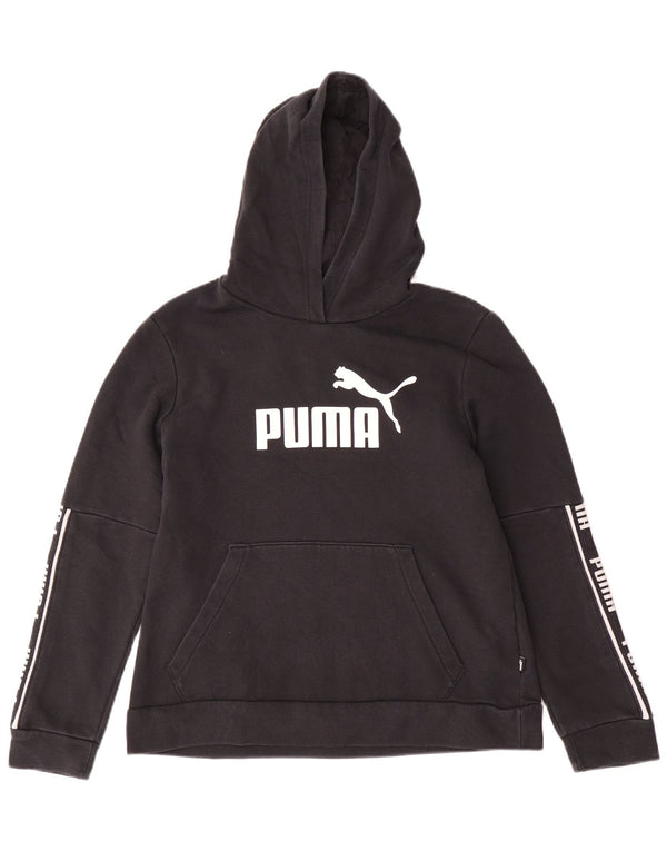 Damski sweter z kapturem i grafiką PUMA UK 18 XL, czarny, bawełniany
