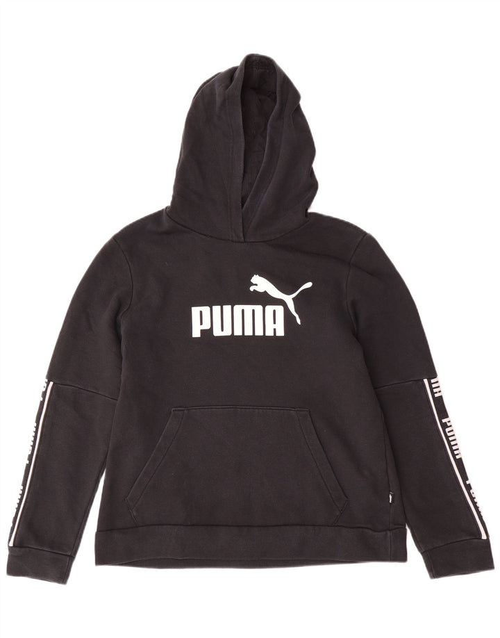 Damski sweter z kapturem i grafiką PUMA UK 18 XL, czarny, bawełniany