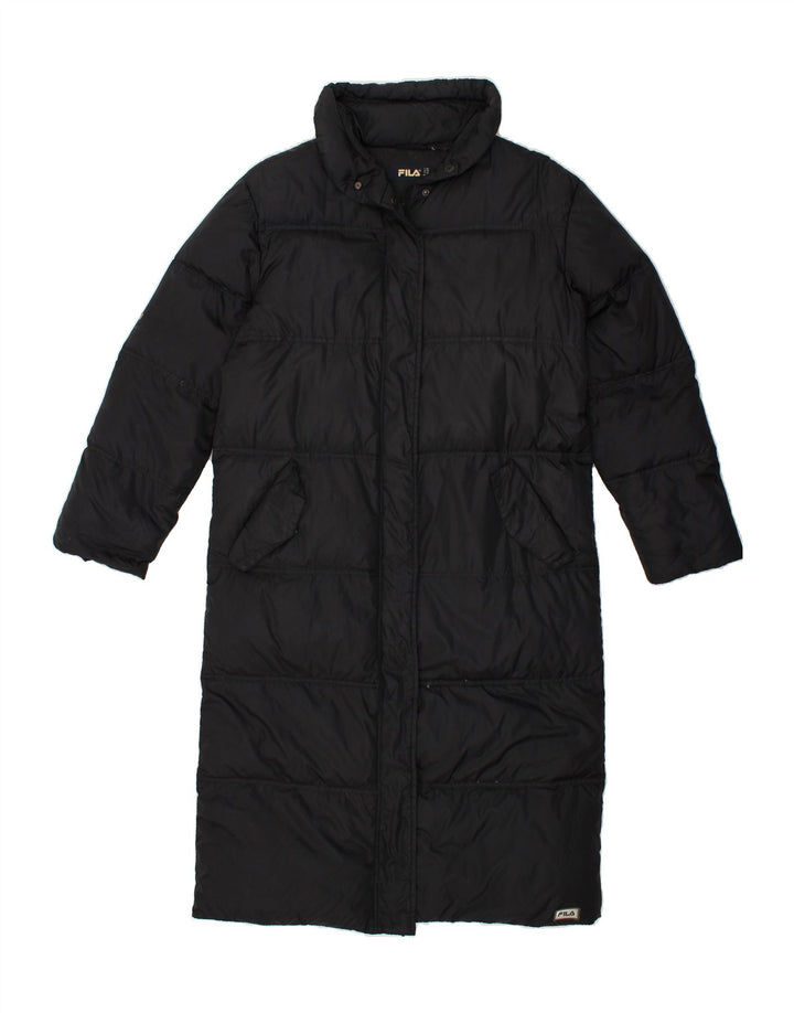 FILA Womens Padded Coat EU 40 Medium Black Polyamide | Vintage Fila | Thrift | Second-Hand Fila | Used Clothing | Messina Hembry 