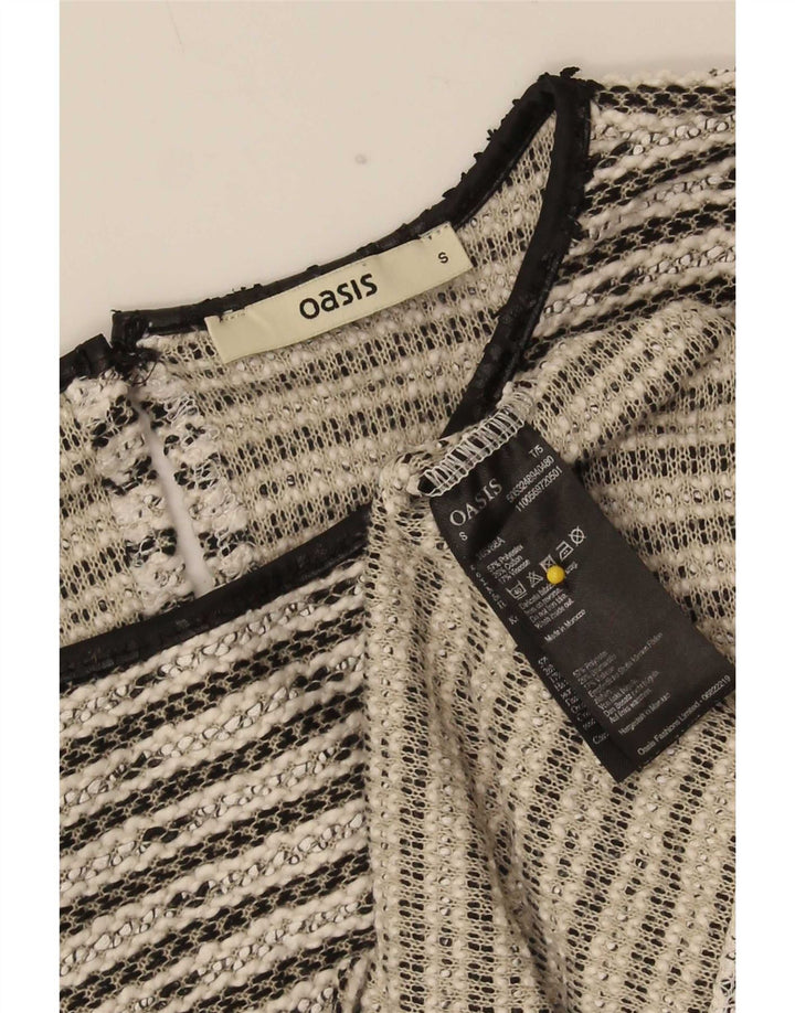 Damska bluzka oversize Oasis Top UK 10 w małe czarne paski, bawełniana