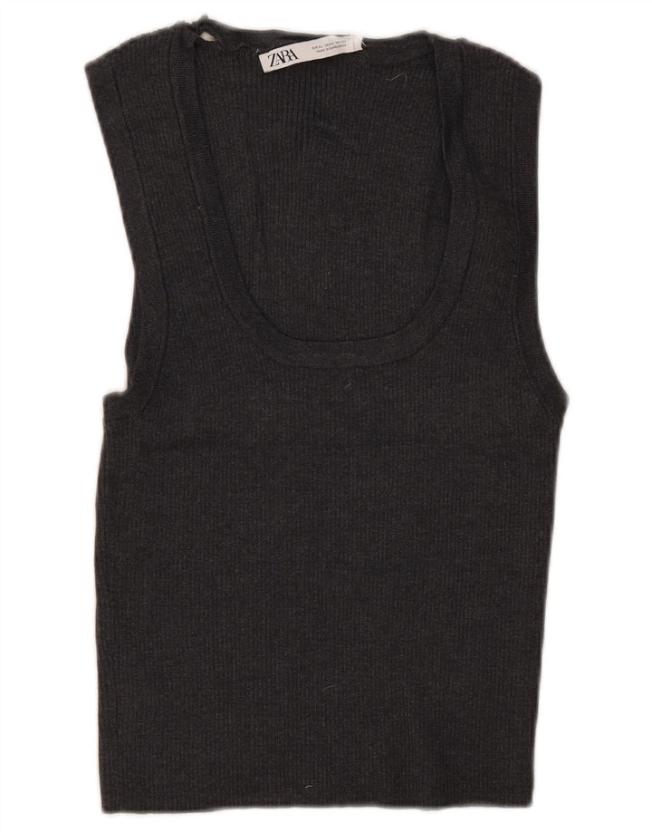 Damski krótki top bez rękawów Zara UK 18 XL, szary