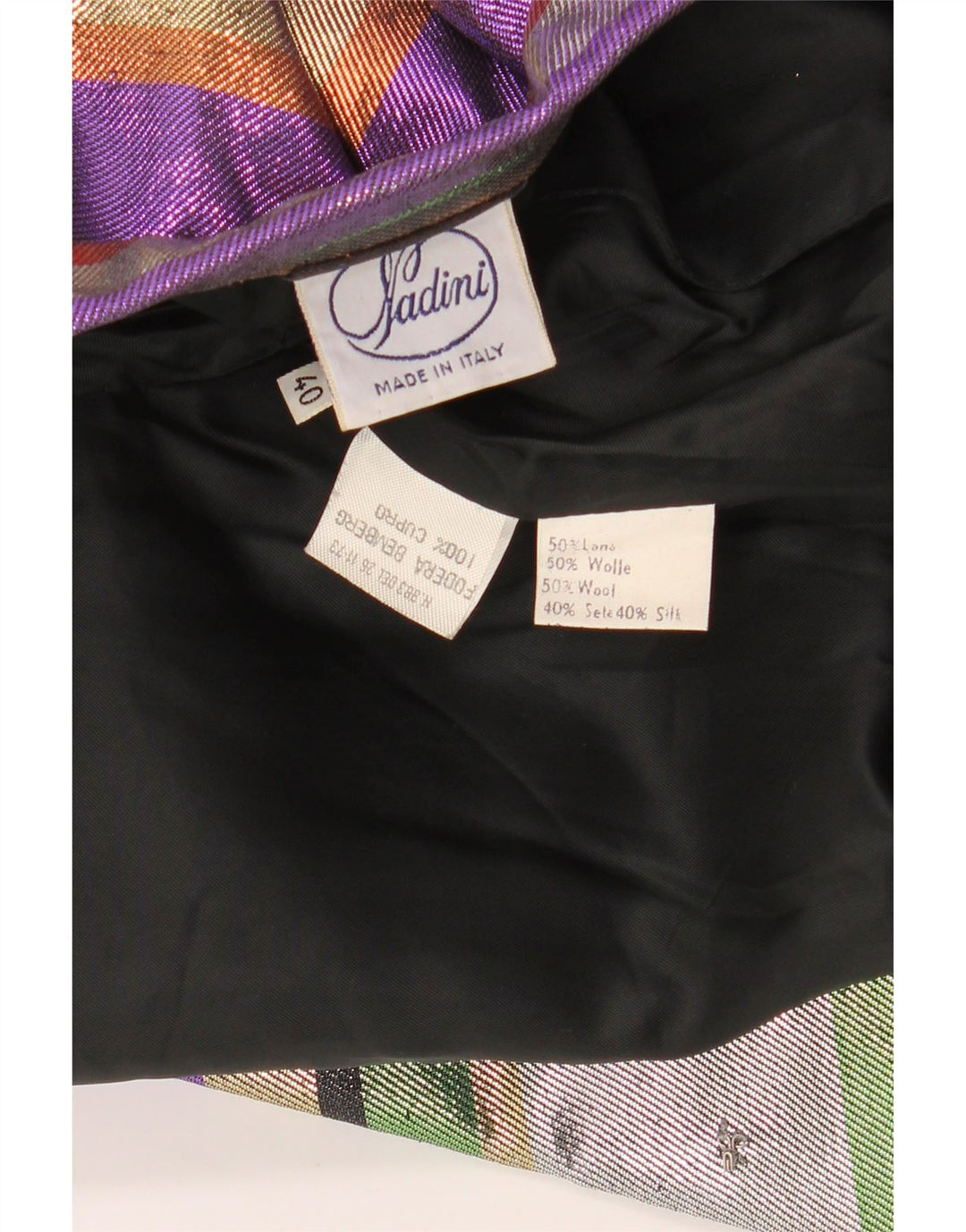 Damska marynarka VINTAGE z rękawem 3/4 EU 40 w średnie wielokolorowe paski